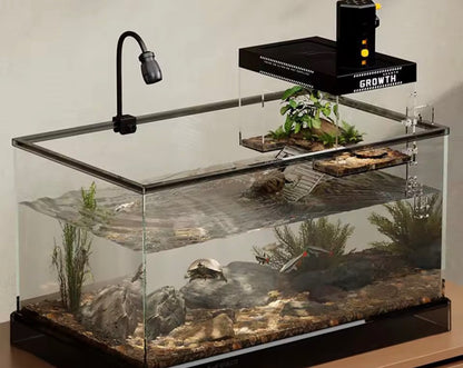 Reptile: Pet Turtle Basking Area With Ramp and Lamp 20 cm x 14 cm
