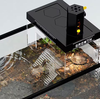 Reptile: Pet Turtle Basking Area With Ramp and Lamp 20 cm x 14 cm