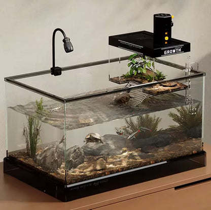 Reptile: Pet Turtle Basking Area With Ramp and Lamp 20 cm x 14 cm