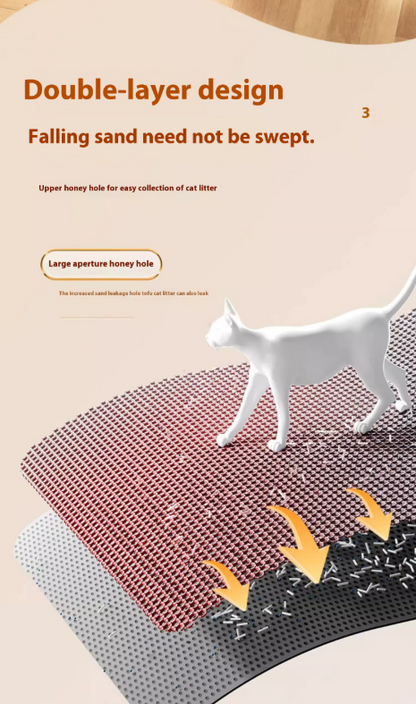 2 Layer Non Slip Washable Pet Floor Protector Litter Box Sand Stopper 45 x 60 cm