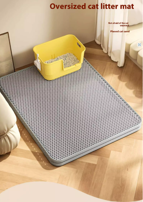 2 Layer Non Slip Washable Pet Floor Protector Litter Box Sand Stopper 45 x 60 cm