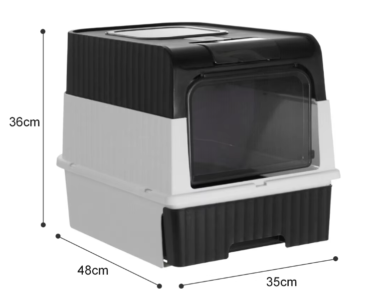 Odor-Resistant Fully Enclosed Cat Toilet with Litter Scoop